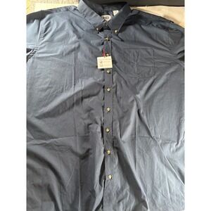 Harbor Bay Shirt Mens 5XL Big Tall Navy Button Up Short Sleeve NWT
